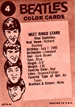 Ringos Beatles-Sammelkarte